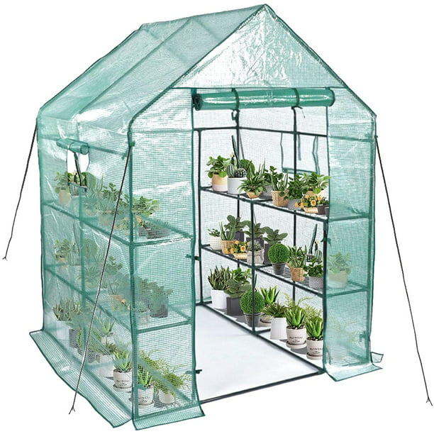 Details about   Walk In Greenhouse Gardening With Observation Windows & Wind Ropes Easy Assembly